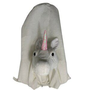 dog halloween costume large White Unicorn Hooded